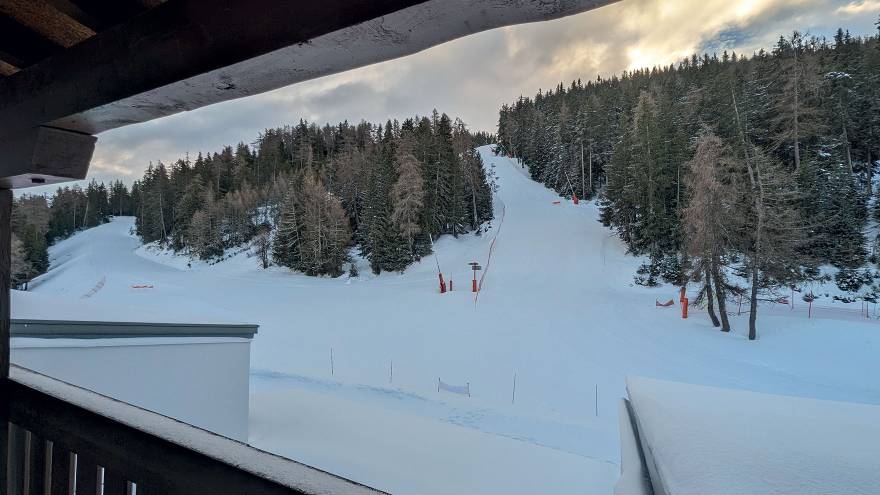 Vue sur les pistes depuis les chambres